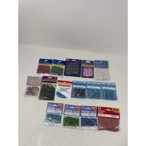 15 NEW Assorted Colors Bugle Glass Rochaille Round E Pearl Beads Westrim Fashion